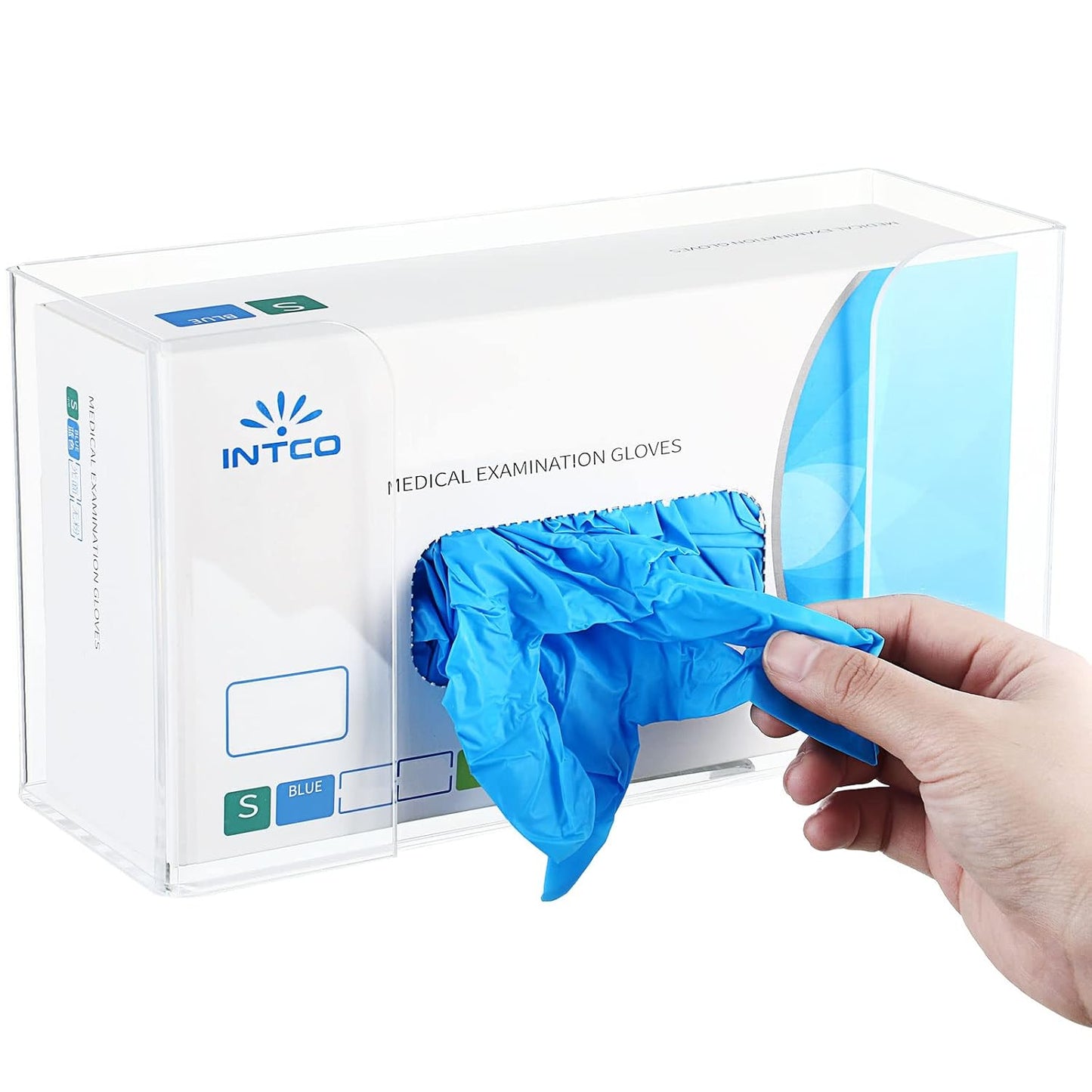 Soaoo 4 Pcs Acrylic Glove Box Holder Dispenser Glove Holder for Wall Mount Clear Acrylic Glove Rack Wall Floating Glove Box Organizer for Medical Latex Rubber Disposable Glove Boxes (Single,5.3'' H)