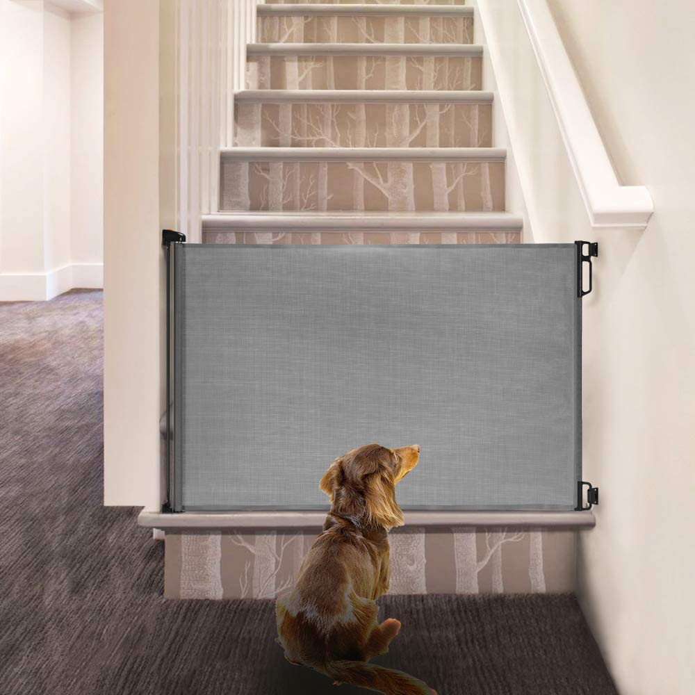 EasyBaby Extra Wide Retractable Baby Gates, 33" Tall, Extends up to 71" Wide, Black/Child Safety, Pet Gates for Stairs, Doorways, Hallways, Indoor and Outdoor