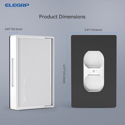 ELEGRP Horizontal Outdoor Cover for Duplex Receptacles, 2-Hole Weatherproof Wall Plate, Outdoor Electrical Outlet Cover, Standard Size 1-Gang 4.55” x 3.02”, Thermoplastic, 1 Pack, Grey