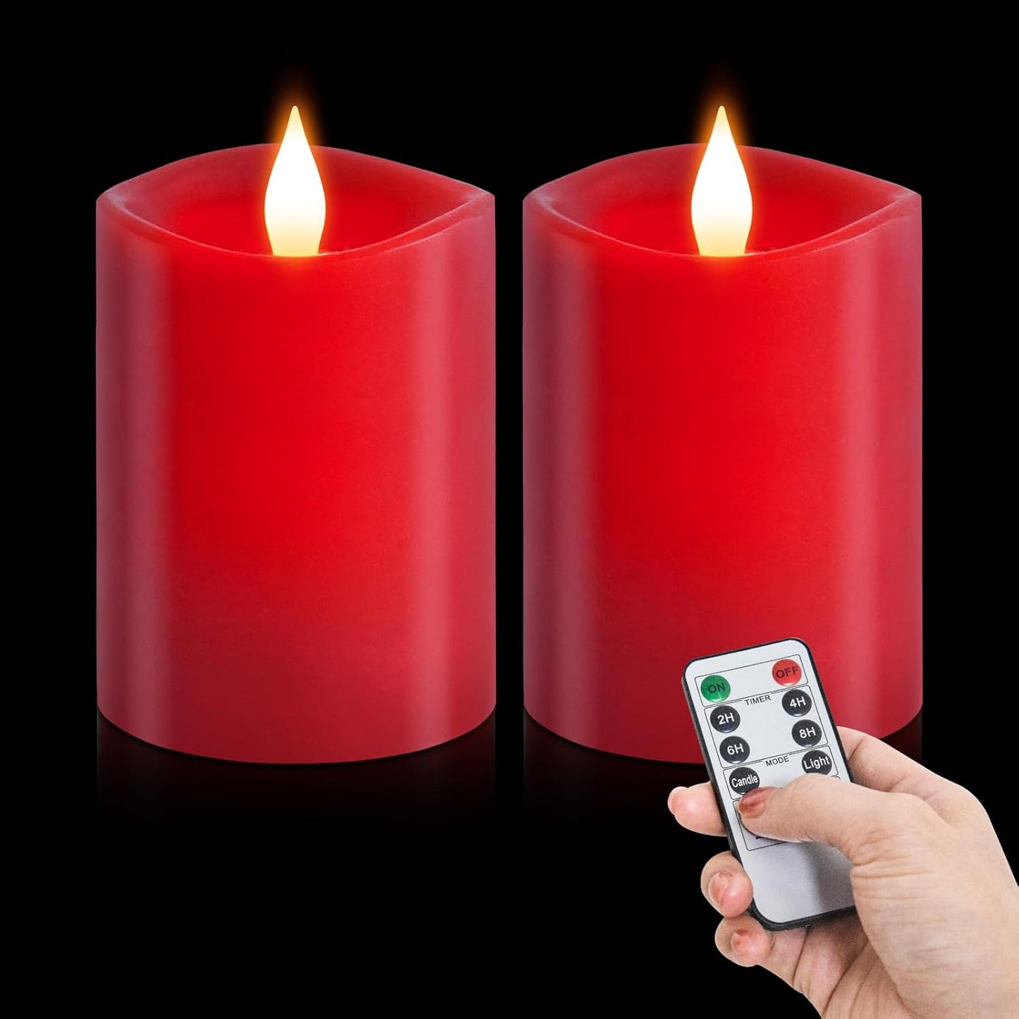 3x4 Flickering Flameless Candles Set of 3,Real Wax Pillar LED Candles,with Timer,4 inch Flameless Candles with Remote,for Party Wedding Holiday Home Decor,Ivory