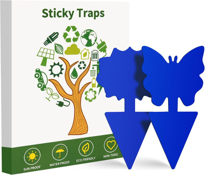 Fruit Fly Traps, 100 Pack Yellow Sticky Traps, Fungus Gnat Traps, Plant Fly Stickers for Indoor and Outdoor Use Protect The Plant