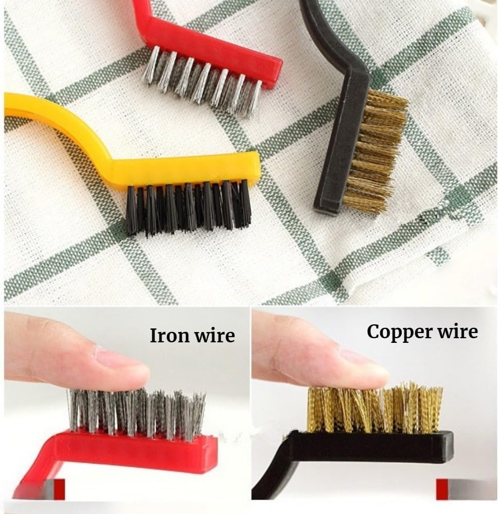 3Pcs Scrub Brush, Cleaning Brush, Steel Wire Brush for Gas Stove, Range Hood Filter & Kitchen Surface Cleaning