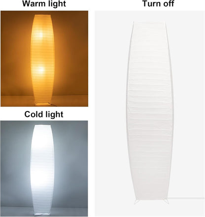 Paper Floor Lamp, Rice Paper Lamp for Living Room, Japanese Floor Lamp Rice Shade for Bedroom, Office& Living Room-Beige(Oval)
