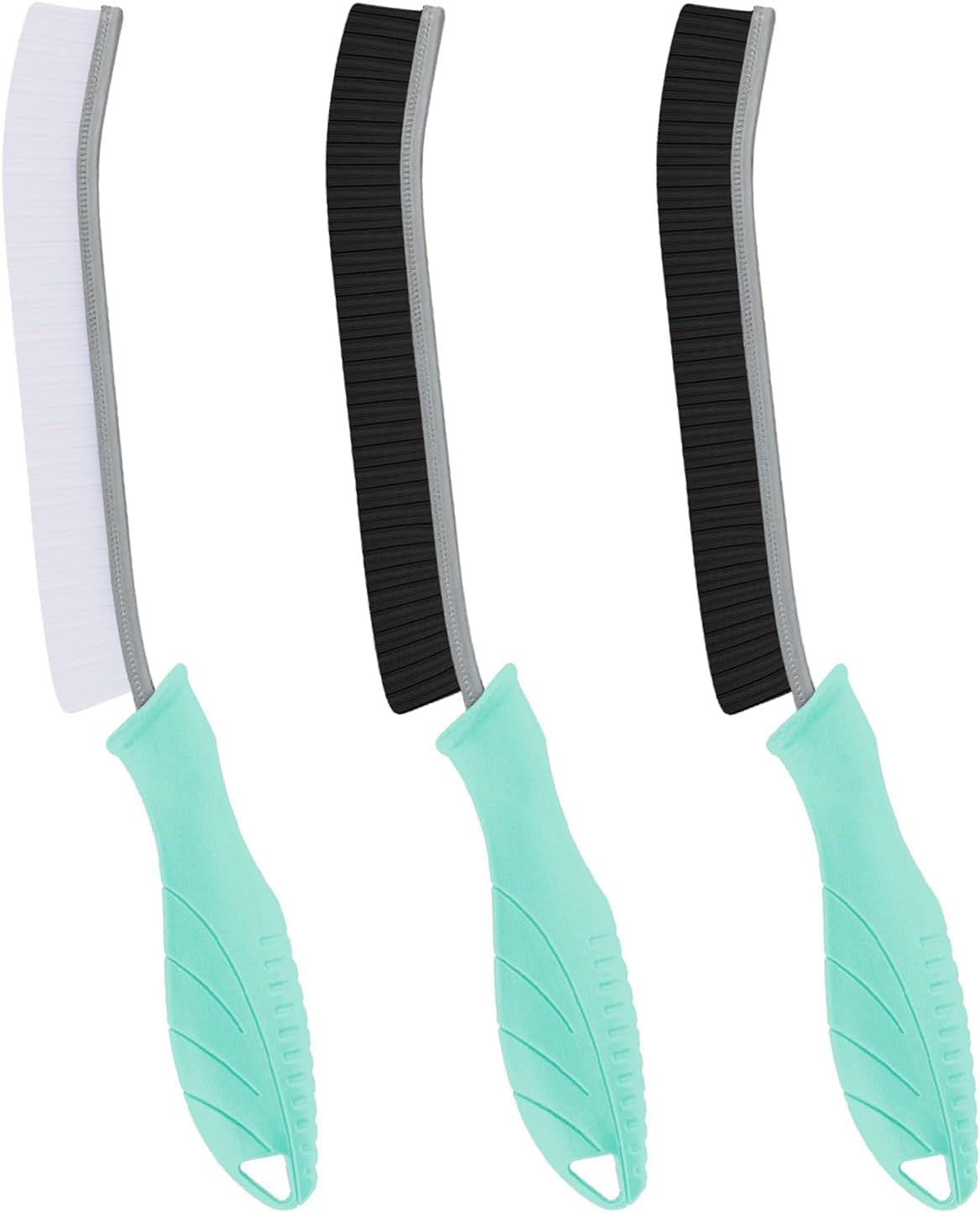 TQRR 3Pcs Hard Bristle Crevice Cleaning Brush, Scrub Brush, Kitchen Sink Cleaning Brush, Grout Brush, Corner Brush Cleaning Tools for Toilet, Bathroom, Gap, Home, Household, Window (3, Black)