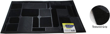 HAWK Heavy Duty Rubber Scraper Mat | Size 18" x 30" (45 x 75 cm) | 9mm Thickness | Anti Slip | Anti Fatigue | Great For Cleaning Boots & Shoes