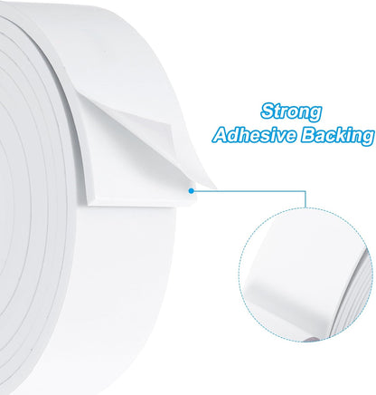PATIKIL Weather Stripping Door Seal Strip, 3/8 Inch x 1/4 Inch x 32 Ft Self Adhesive Soundproof High Density Foam Tape Insulation for Door Window Air Conditioning, White - Colors A