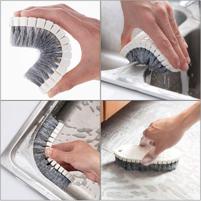Multi-Purpose Scrub Brush Set - 4 Pack Kitchen Cleaning Brushes with Stiff Bristles for Dishes, Pots, Pans, Sink & Bottles - Dish Brush with Ergonomic Handle
