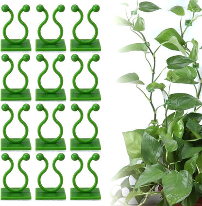 100PCS Plant Wall Clips for Climbing Plants, 2025 New Self-Adhesive Vine Support Binding Clip Invisible Plant Fixation Hooks for Gardening, Wire Cable Storage Management (Green-L)