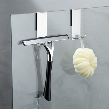 Taozun Shower Door Hooks, Gold Towel Hooks for Bathroom Frameless Glass Door, Shower Squeegee Hooks, 2-Pack, Stainless Steel