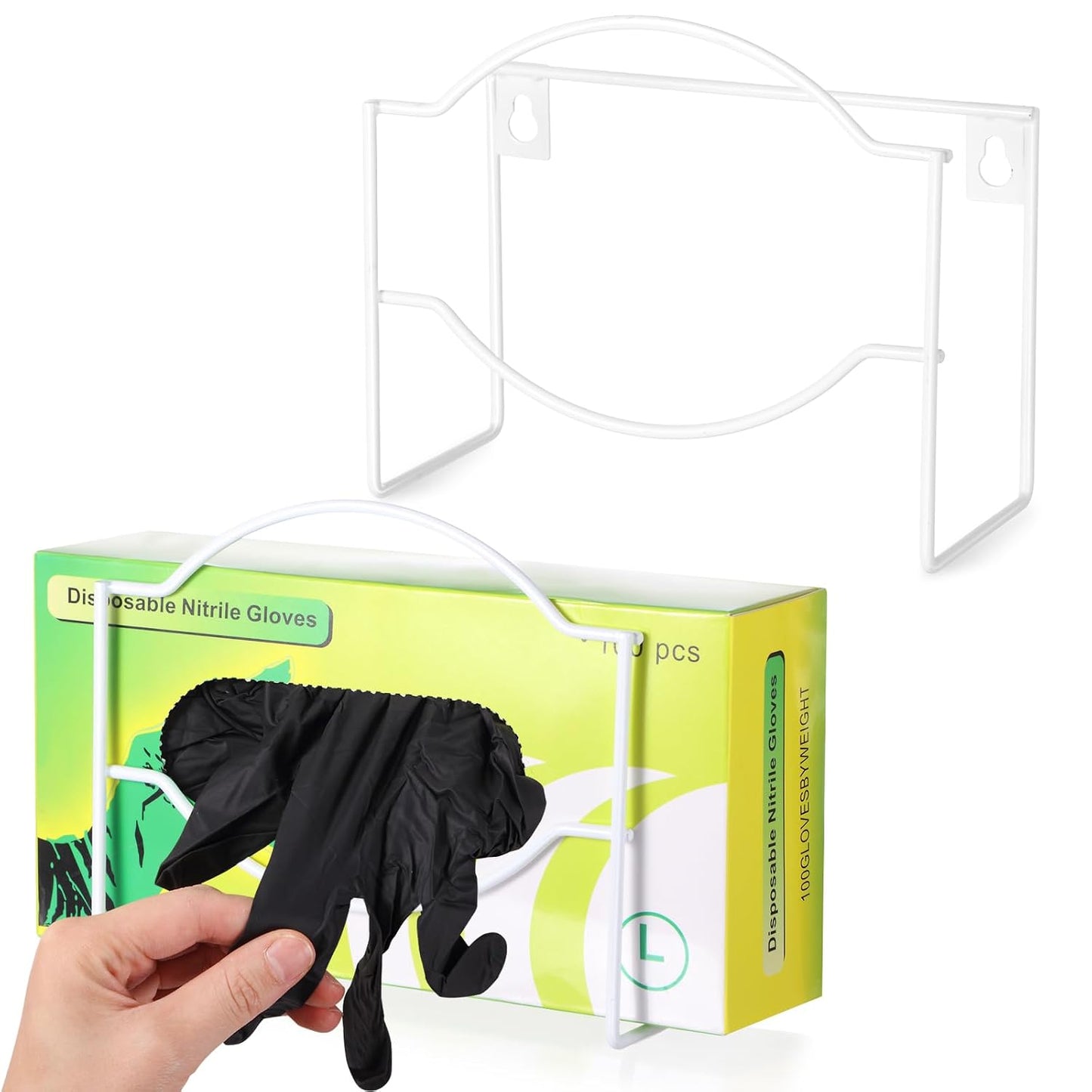 Spiareal 2 Pcs Metal Glove Box Dispenser Holder Wall Mount Disposable Glove Dispenser Rubber Mitten Facial Tissue Holder for Food Service,Healthcare,Hospital,Lab(Black)