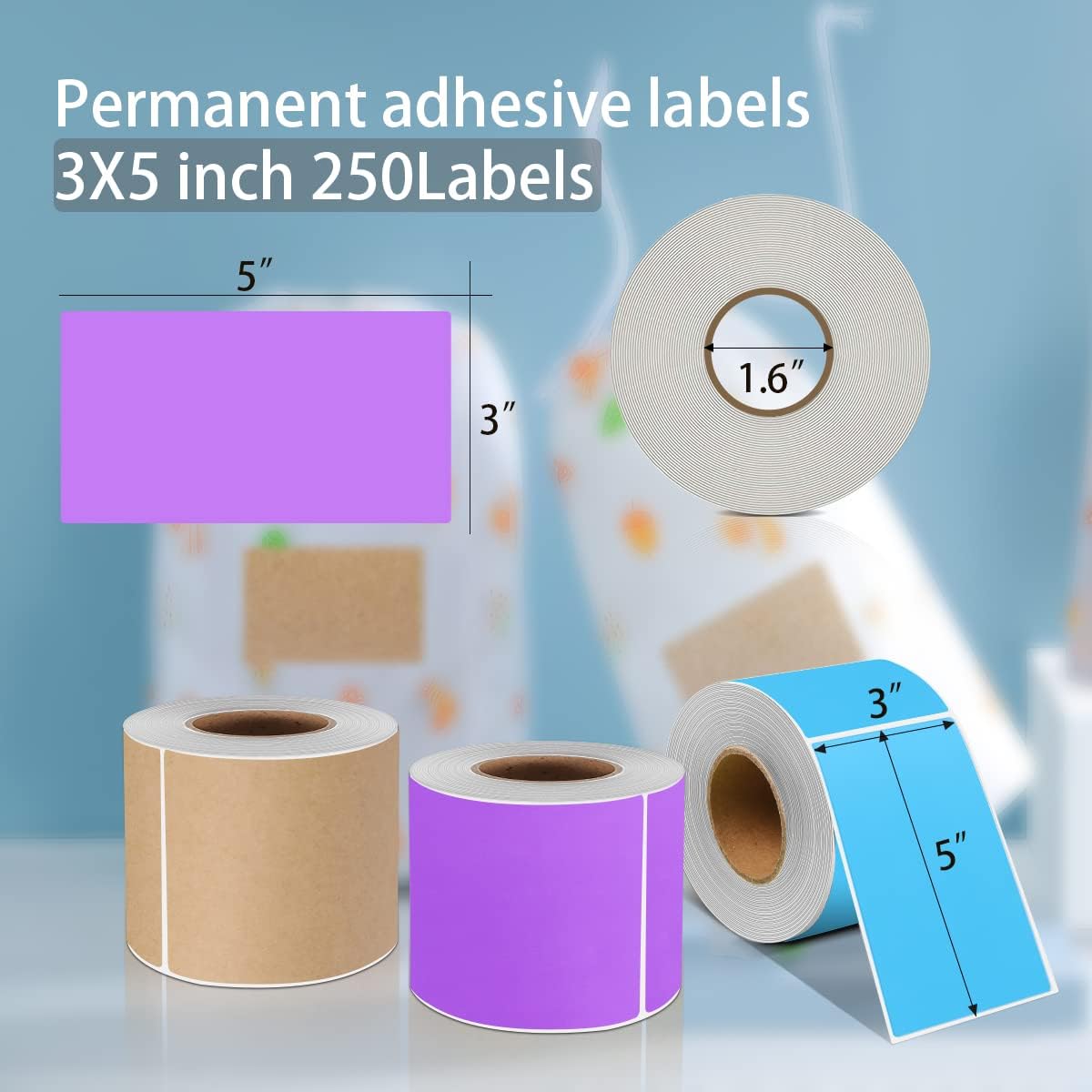 PARLAIM 3 X 5 Inch Rectangle Adhesive Color Coding Stickers,Square Inventory Stickers -250 Per Dispenser Box (Fluorescent Green)