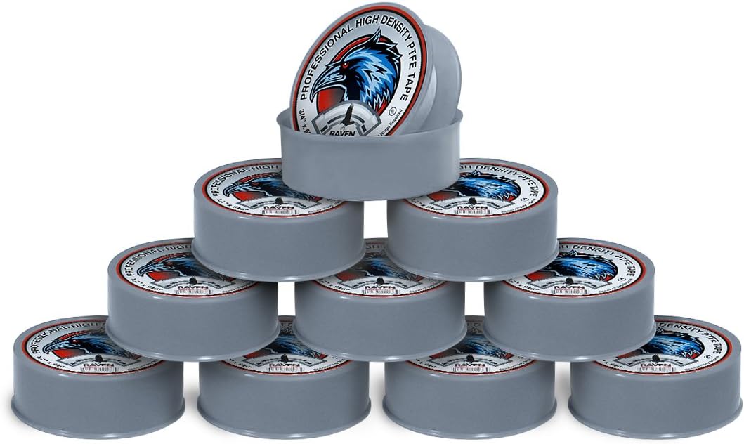 SUPPLYGIANT UUD34520H-10 PTFE Thread Seal Tape for Plumbers, White Gray 3/4 Inch x 520 Inch (Pack of 10 Rolls)
