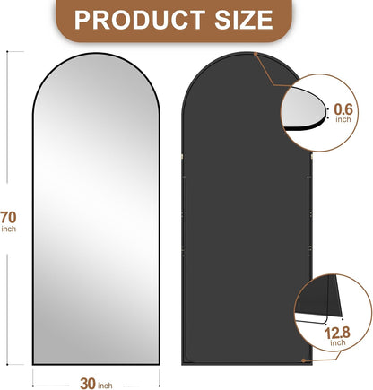 Delma Arched Mirror Full Length,Standing Mirror Full Body,Large Floor with Stand for Wall Entryway Door Bedroom Bathroom Living Room
