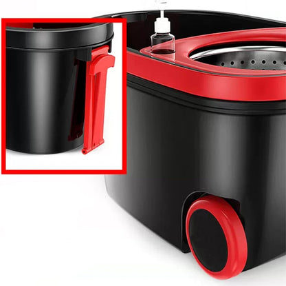 Spin Mop and Bucket with Wringer Set, 360° Rotating Head Mop Bucket System with 3 Microfiber Mop Refills Wet and Dry Suitable for Office and Home Use, Green (Black-Plus)