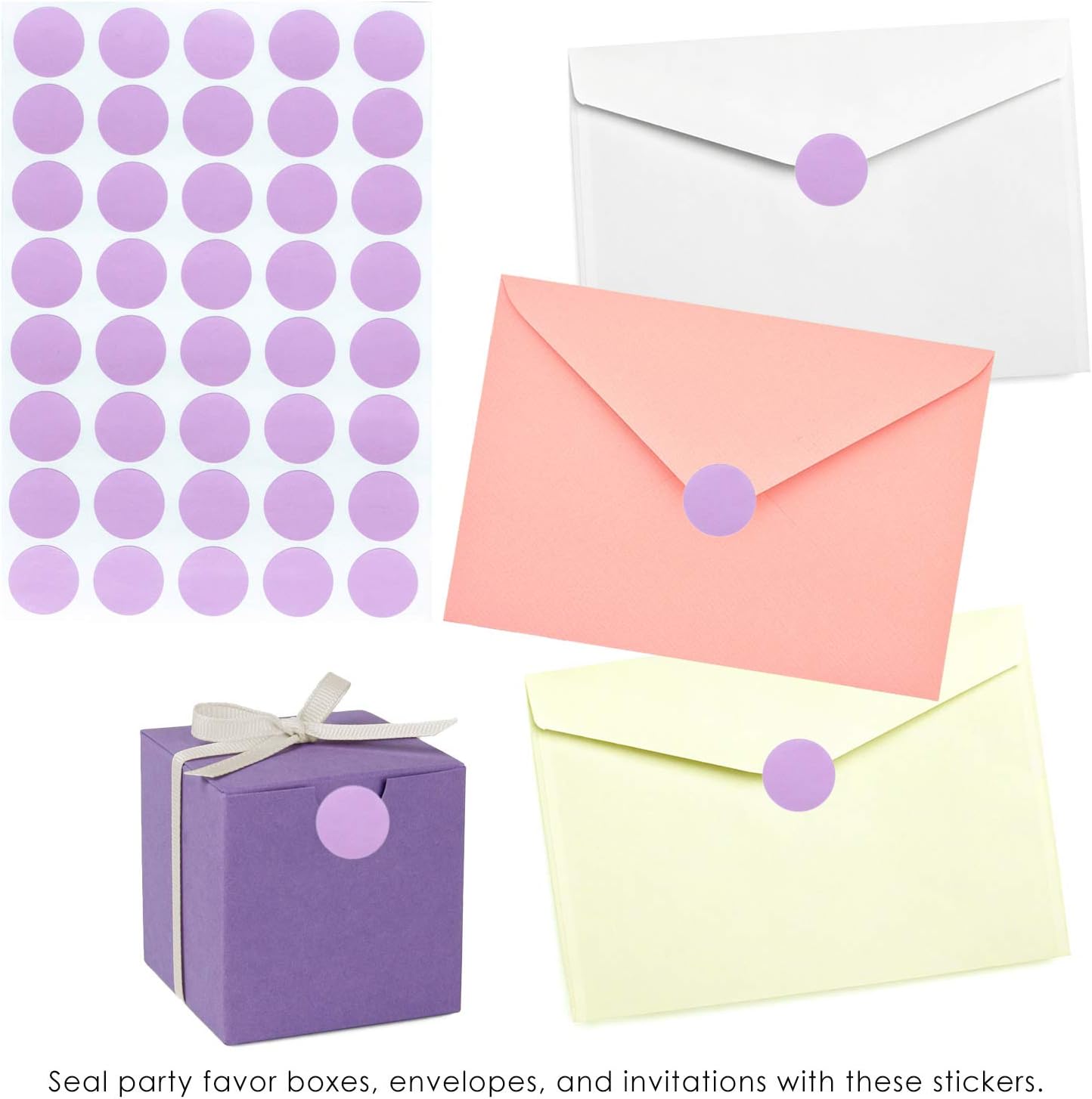 Royal Green Dot Sticker 11/16" Inch (17mm) Colored Labels in Purple - 2400 Pack - Colors A