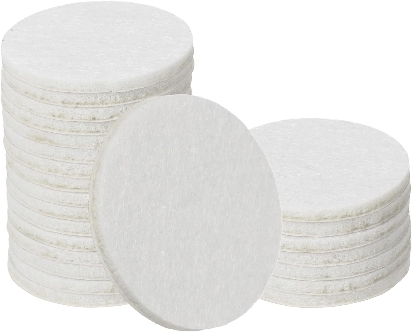 uxcell 32Pcs Non Slip Furniture Pads, 3" Round Self Adhesive Felt Bumpers Noise Reducing Furniture Feet Floor Protector for Chairs Tables Furniture Legs (White 0.2" Thick) - Colors A