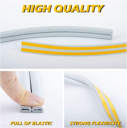 CloudBuyer Door Weather Stripping, Soundproof Insulation Seal Strip for Windows with Self-Adhesive Protection (White, 33Ft)