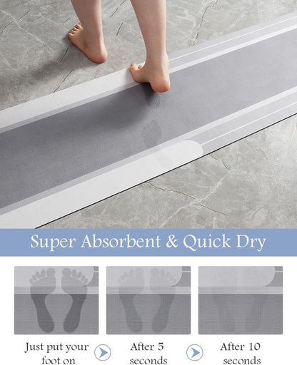 MontVoo-Bath Mat-Bathroom Mat Rug Non Slip Super Absorbent Stain Resistant Quick Dry Thin Bath Rug-Bath Mats for Bathroom Floor Bathtub Vanity-Bathmat Bath Rug Easy Care-17"x27" Grey