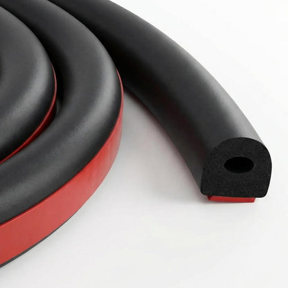 Pangda 13ft Foam Rubber D Shape Seal Strip 1" W x 0.5" H Self Adhesive EPDM Rubber Weather Stripping RV Slide Out Seal Heavy Duty Automotive Weather Stripping for Car Truck RV Boat Home
