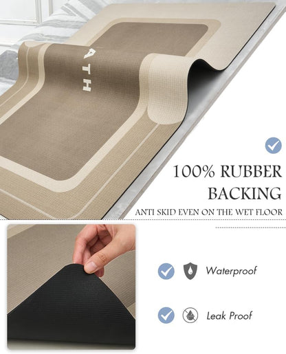 MontVoo-Bath Mat-Bathroom Mat Rug Non Slip Super Absorbent Stain Resistant Quick Dry Thin Bath Rug-Bath Mats for Bathroom Floor Bathtub Vanity-Bathmat Bath Rug Easy Care-17"x27" Grey