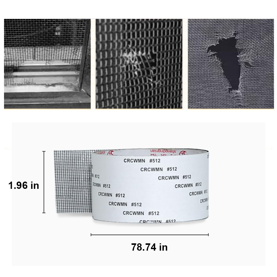 DEAD SKIN Window Screen Repair Kit Tape Repair Kit for Window Screen and Screen Door Strong Adhesive Window Screen Mesh Repair Waterproof Screen Repair Kit（2"× 6.56 ft） Grey