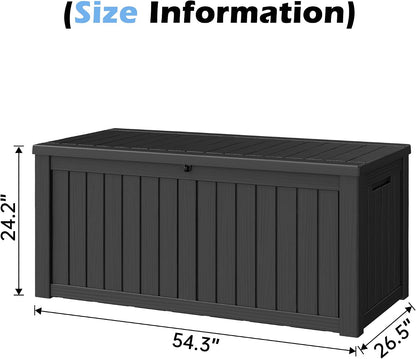 Outdoor Storage Box, 31 Gallon Resin Deck Boxes Outdoor Waterproof For Patio Furniture, Garden Tools, Pool Supplies, Lockable And UV Resistant (Rattan Gray)
