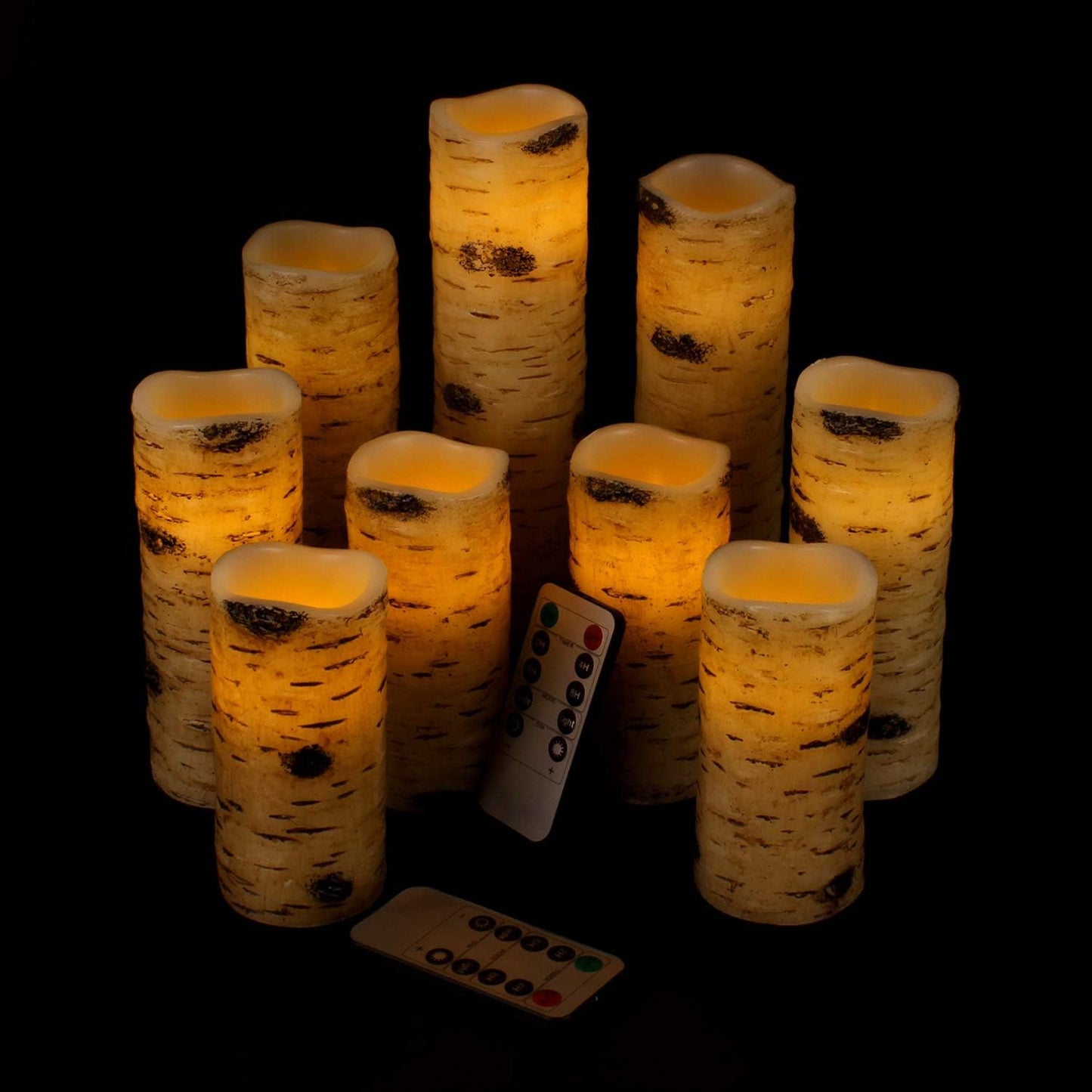 Vinkor Flameless Candles Battery Operated Candles Real Wax Pillar LED Candles with 10-Key Remote and Cycling 24 Hours Timer (Ivory Set of 12 （D: 3" x H: 4"）)