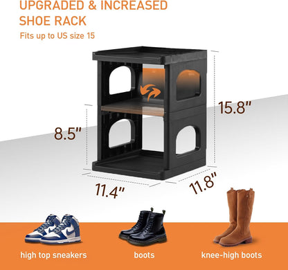 5 Tiers Vertical Shoe Rack, Narrow Free Standing Shoe Storage Organizer for Entryway and Small Closet, Stackable Shoe Holder Shelf Stability DIY, Black