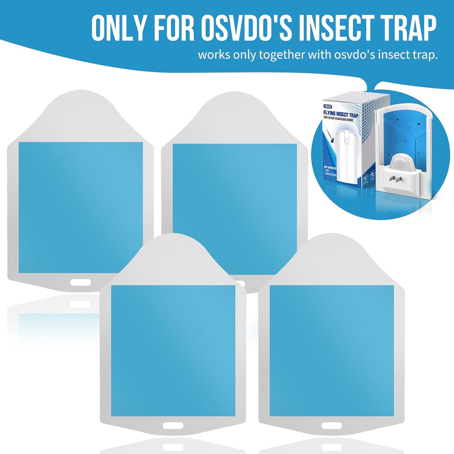 Flying Insect Trap, 2 Devices Fruit Fly Traps for Indoors with 8 Sticky Boards, Gnat Traps for House Indoor Fly Catcher with Blue UV Light, Mosquito Moth Bug Catcher for Home, Kitchen(2026 Upgrade)