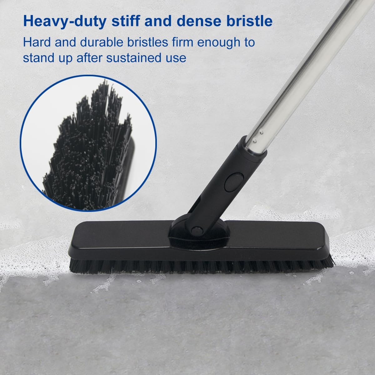 CELOX Grout Brush with Long Handle, 180°Rotation Tile Grout Cleaning Brush, Gray