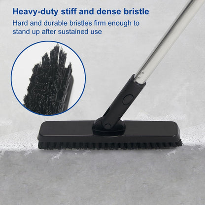 CELOX Grout Brush with Long Handle, 180°Rotation Tile Grout Cleaning Brush, Gray