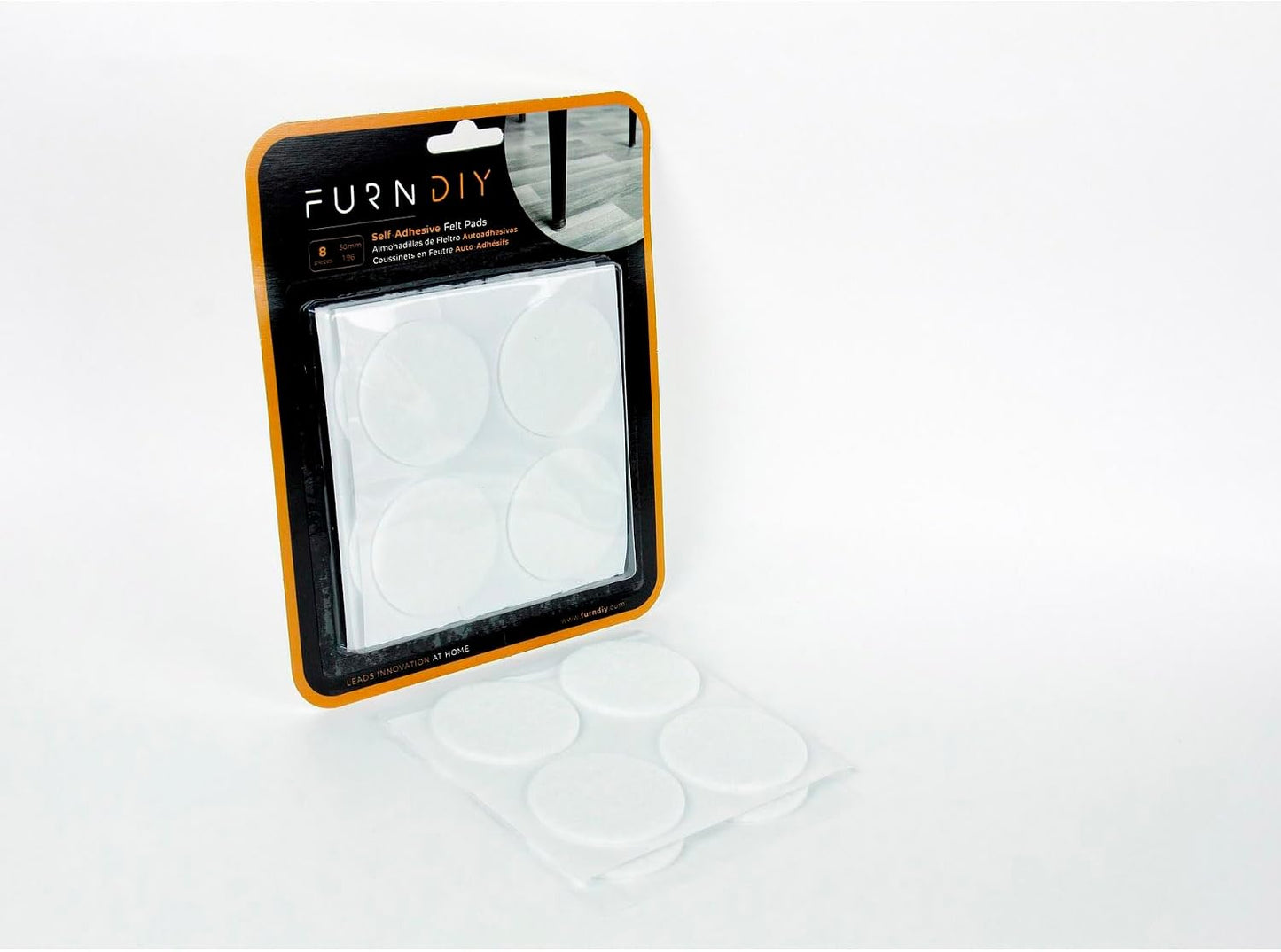 Furndiy Felt Furniture Pads for Hardwood Floors, Self-Adhesive Felt Pad for Chairs & Seat Legs, Easy Slide, Anti Scratch, Noise Stopper, Bumper & Buffer, Floor Protection - Based in USA - 0.8'' Black