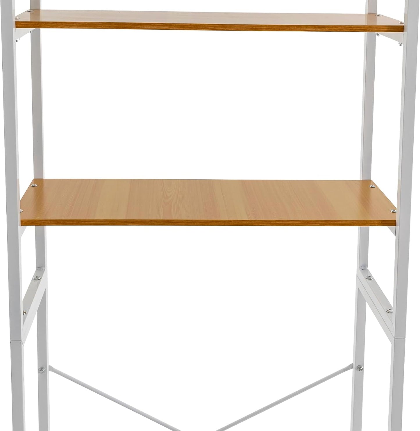 Bathroom Storage Shelf, Over the Washer and Dryer Storage Shelf, 3-tier Bathroom Rack for Washing Machine, Bathroom Storage and Organizer Rack for Hanging Towels and Drying Clothes (Black, Oak)