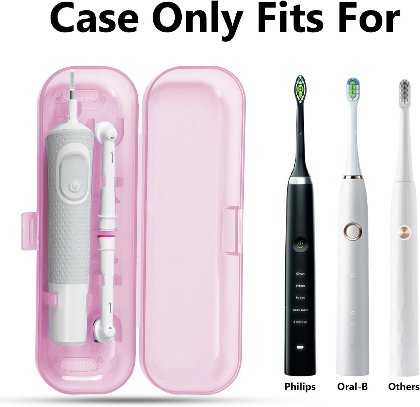 Newly upgraded toothbrush travel case, suitable for Oral-B/Oral-B Pro/Philips Sonicare/Aquasonic toothbrush, travel electric toothbrush box(black)