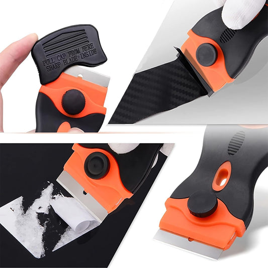 Razor Blade Scraper Tool Kit - 2Pack Razor Scrapers & 20Pcs Extra Blades | Plastic Paint Scraper Tool, Razor Scraper Tool for Glass Top Stove, Paint Scrappers for Cleaning Window, Cooktop, Oven, Floor