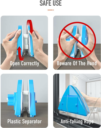 Double Side Magnetic Window Cleaner,Adjustable Magnetic Double Window Glass Wiper Glider Washing Brush Equipment Cleaning Brush Wiper Tools for High-Rise and Car Glazed Windows Thickness 4-30mm