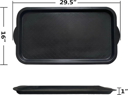 PetLike Boot Tray for Entryway, Pet Food Mat, Waterproof Rubber Shoe Mat for Indoor and Outdoor, Multi-Purpose Tray for Boots, Shoes, Pets, Garden (Black, 1PACK 29.5X16 INCH)