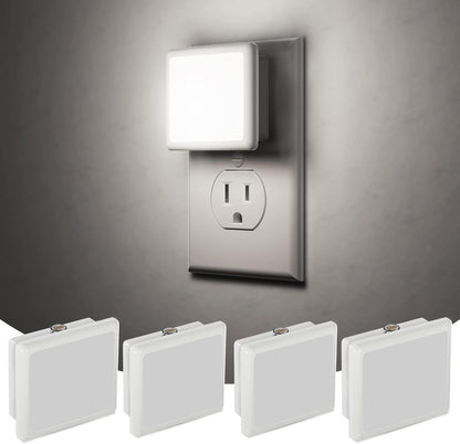 JandCase Night Lights Plug into Wall 2 Pack, Plug in Night Light with Dusk-to-Dawn Light Sensor, 3000K Soft White 0.3W, LED Nightlight for Bathroom, Adult, Hallway