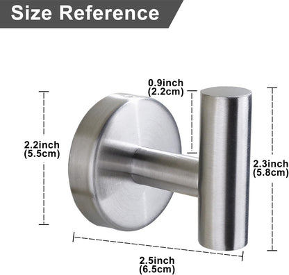 Bntuk Adhesive Hooks Heavy Duty Wall Hooks Stainless Steel Waterproof Shower Hook, Adhesive Holder Coat Hook for Hanging, Wall Mounted Towel Hooks for Bathroom Glass Window- 2 Pack
