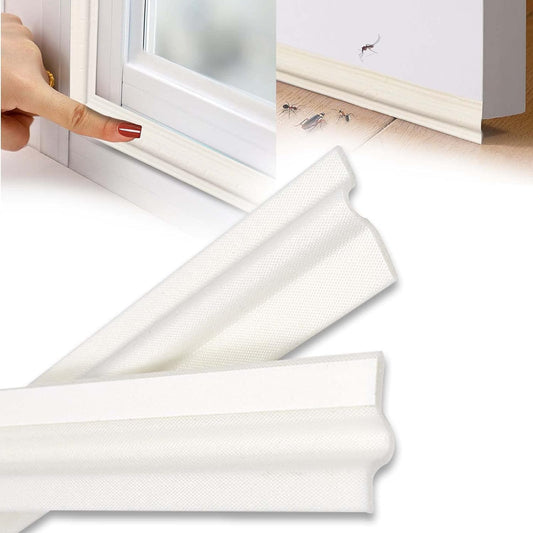 315 Inch T Shape Window Weather Stripping Door Seal Strip,Self Adhesive Window Insulation Foam Weather Strip,Soundproofing Draft Stopper for Doors Bottom and Side Gap Blocker(White)