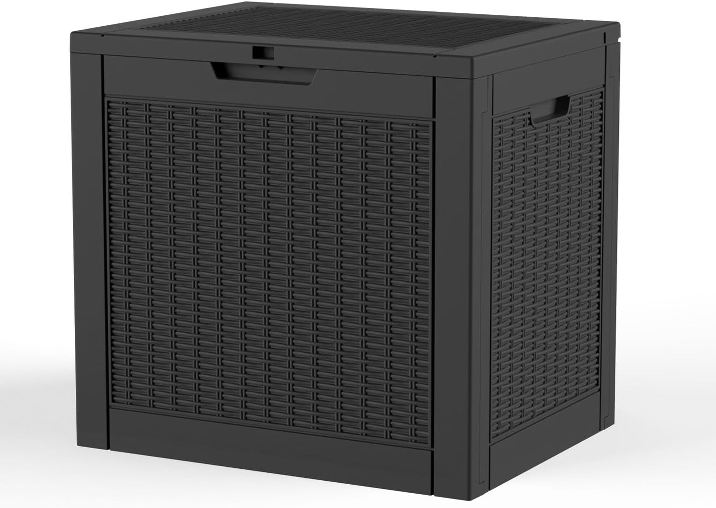 Vixzen 55 Gallon Deck Boxes Outdoor Waterproof, Lockable Resin Storage Box with lid for Furniture Cushions, Weatherproof Containers Outside Storage Boxes for Garden Patio Pool Tools(Black, 55 Gallon)