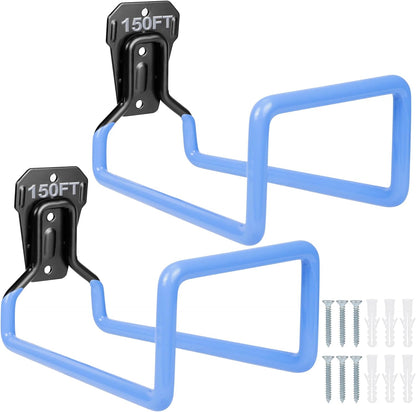 PeoMev 2pcs Heavy Duty Hose Hanger Garden Hose Storage Black Water Hose Holders for Outside Wall Mount Garden Hose Reel Hose Stand