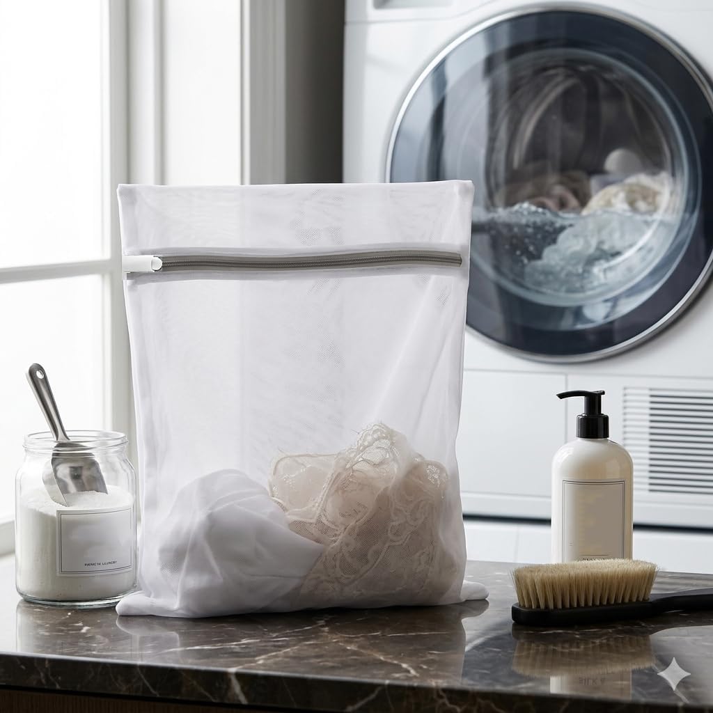 3Pcs Mesh Laundry Bags with Sturdy Zipper,washing Bags for Washing Delicates,Protect Clothes in Washing Machine for Home, College & Dorm (3 Medium)