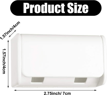 Patelai 2 Pcs Toothbrush Holder Wall Mounted with Cover,2 Slots Self Adhesive Electric Toothbrushes Storage Organizer for Dorm Bathrooms Cabinet and Shower
