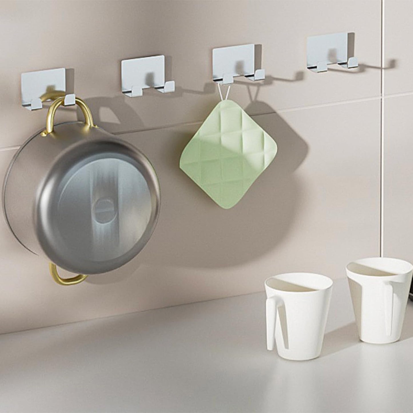 Razor Shower Holder, 2 Pack, Wall Hooks with Loofah and Razor Hooks
