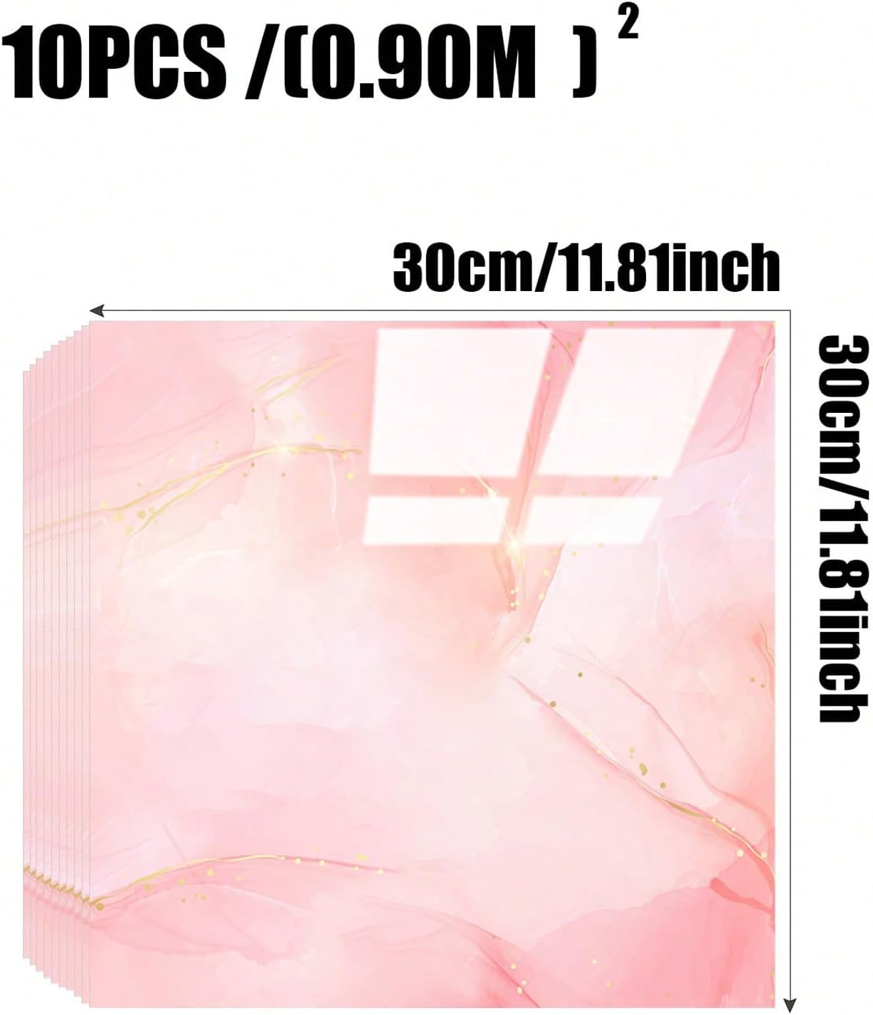 Chejiaye 10pcs Marble Peel and Stick Backsplash Waterproof Washroom Wall Panels, Peel and Stick Tile, PVC Foam Wall Panels for Kitchen,Bathroom,Living Room,Blue and Gold(Not Real Tile,11.8" x 11.8")