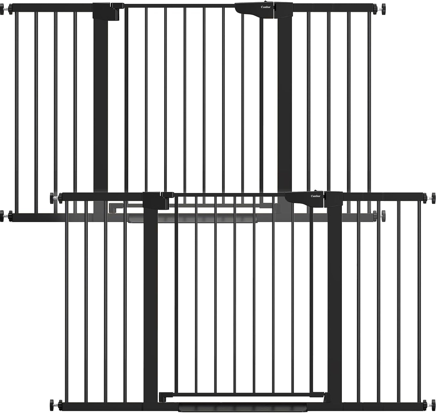Cumbor 30-46" Baby Gate for Stairs, Mom's Choice Awards Winner-Auto Close Dog Gate for The House, Gifts for Mom, Easy Install Pressure Mounted Pet Gates for Doorways, Black
