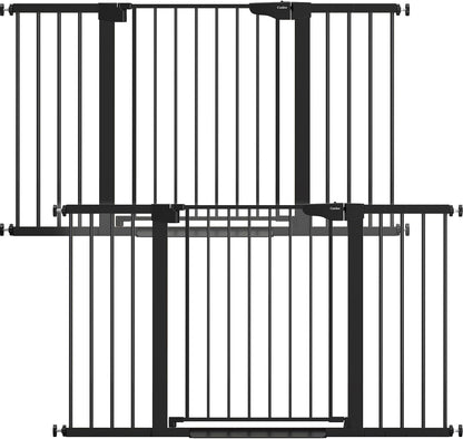 Cumbor 30-46" Baby Gate for Stairs, Mom's Choice Awards Winner-Auto Close Dog Gate for The House, Gifts for Mom, Easy Install Pressure Mounted Pet Gates for Doorways, Black