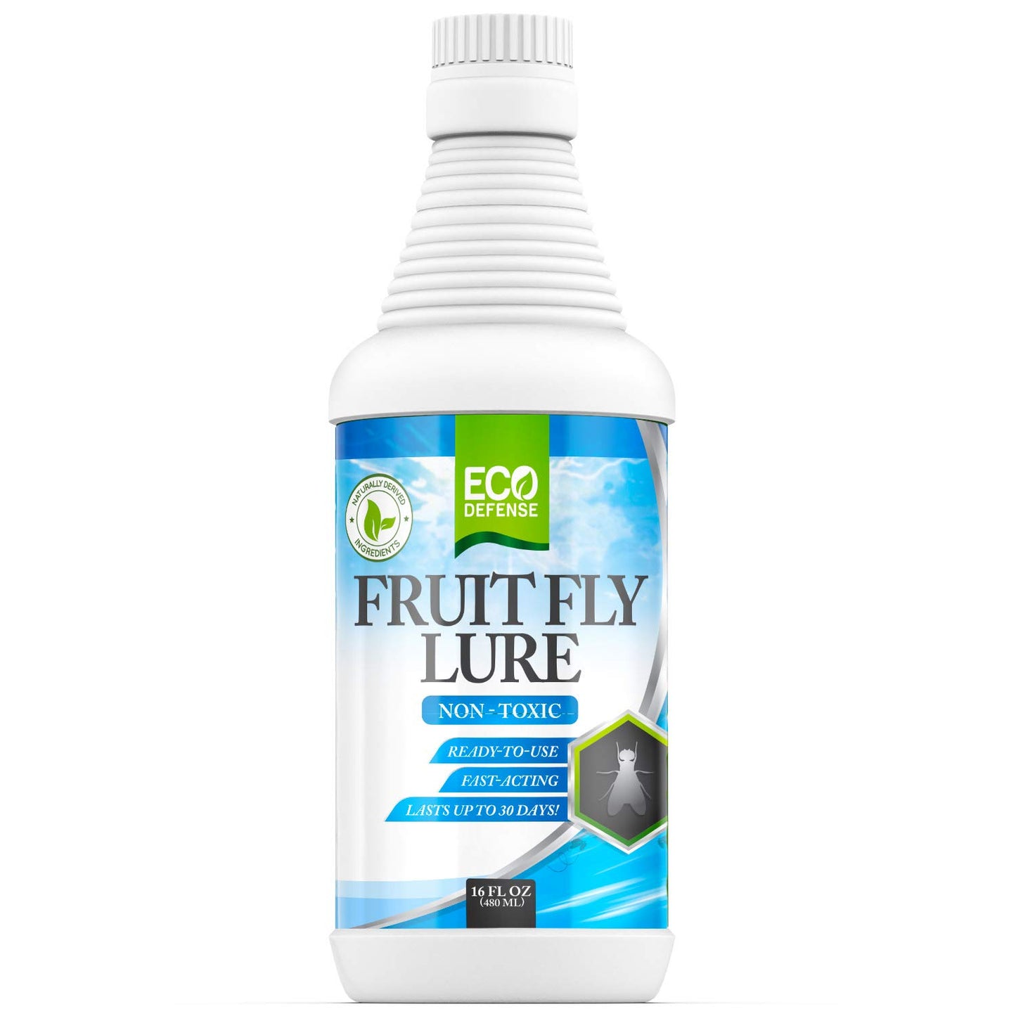 Eco Defense Fruit Fly Killer - Natural Fruit Fly Trap & Drain Fly Killer Treatment for Indoor Fly Control in Kitchen, Restaurants, and More, 16 Oz