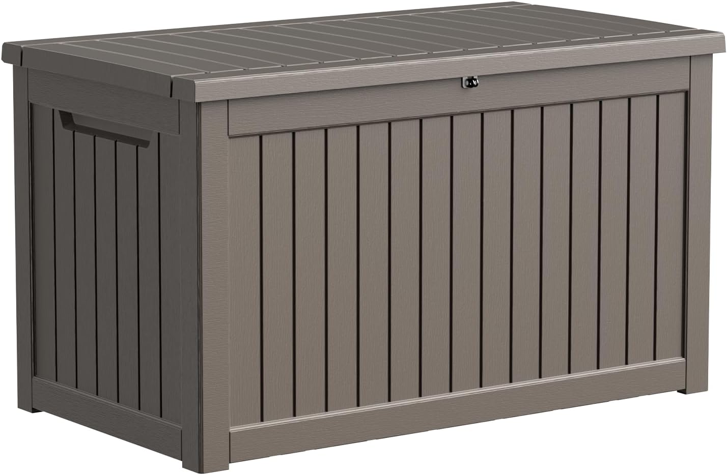 PatioZen 100 Gallon Resin Deck Box, Lockable Patio Outdoor Storage Box for Furniture, Garden Tools and Tools Storage, Waterproof Outside Storage Boxes - Black
